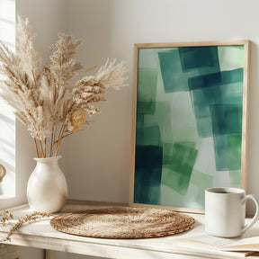 Green Squares Poster