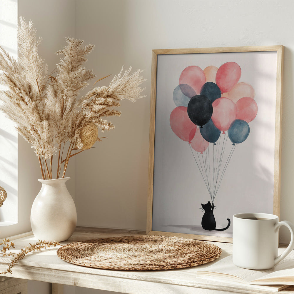 The Cat and the Balloons Poster