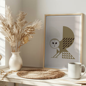 Golden Animals - Barn Owl (White) Poster