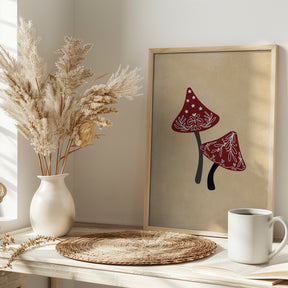 Iced mushrooms red/tan Poster