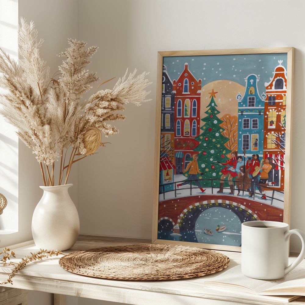 Snowfall in Amsterdam Poster