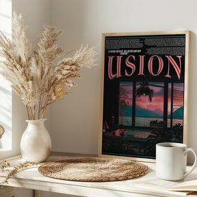 USION Fiction Vaporwave travel poster Poster