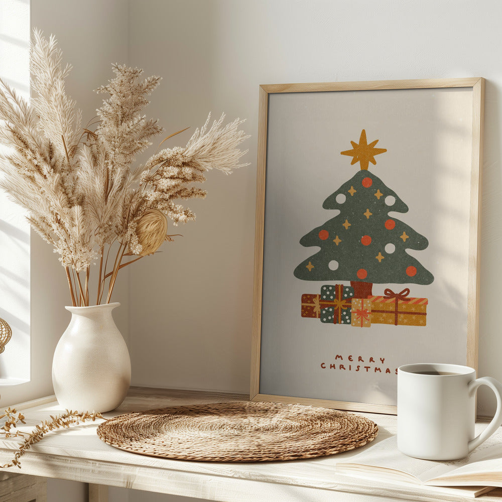 Christmas tree with gifts Poster