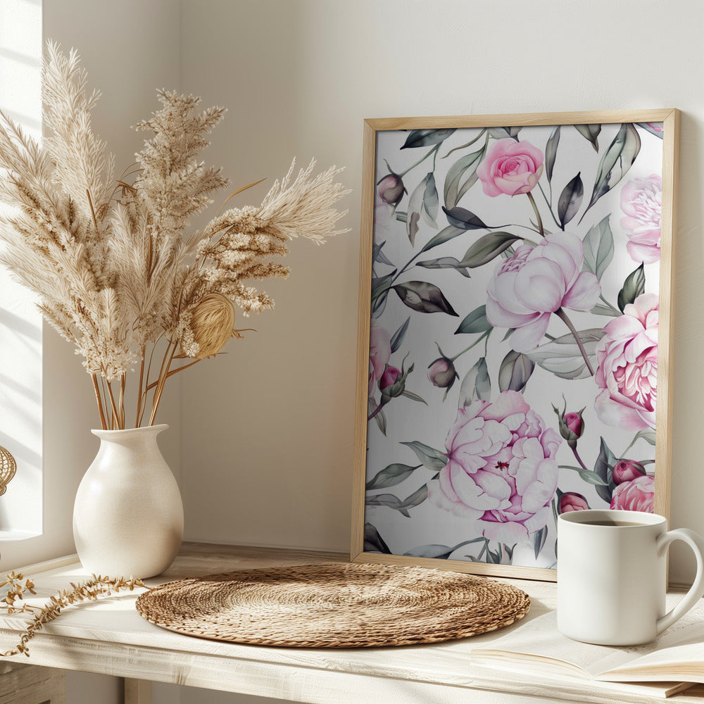 Nature Flowers and Leaves Watercolor Art (127) Poster