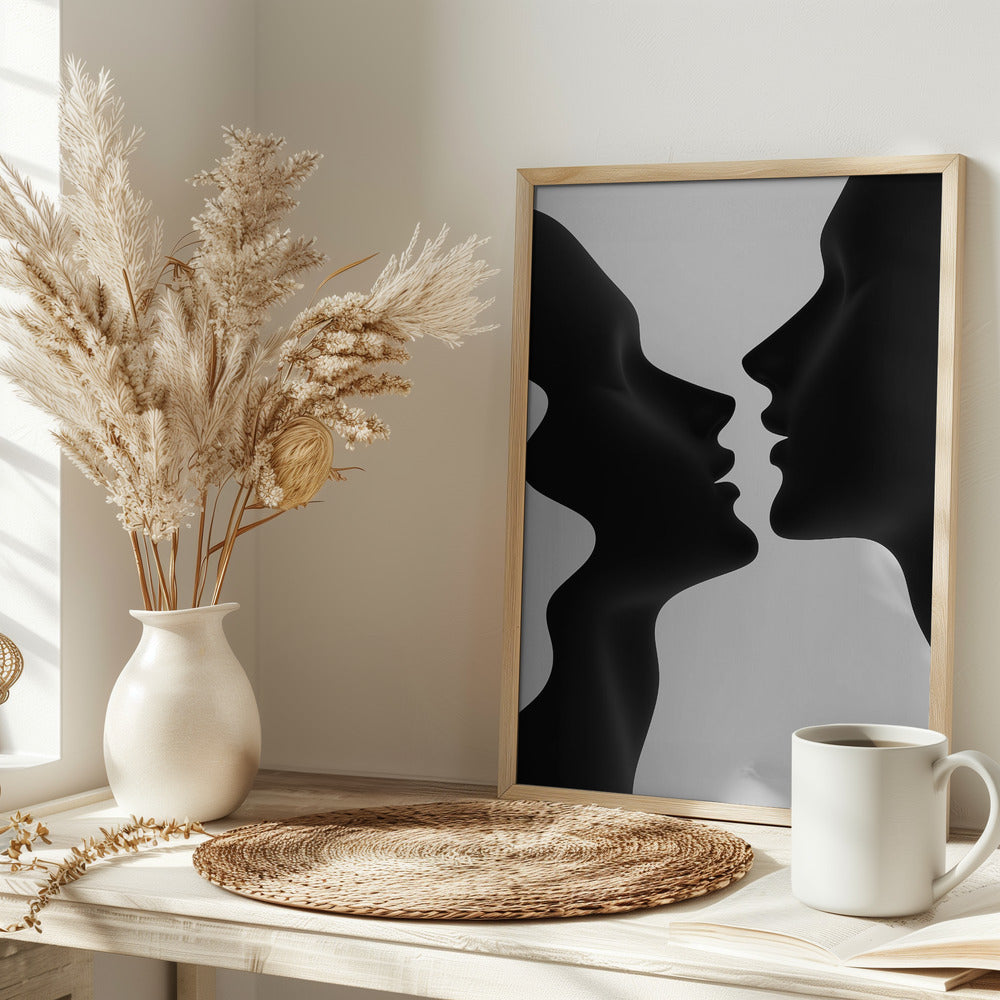 Two Abstract Silhouettes Poster