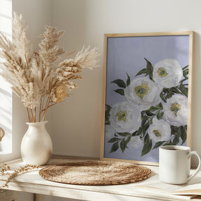 Evadne peonies in lilac Poster