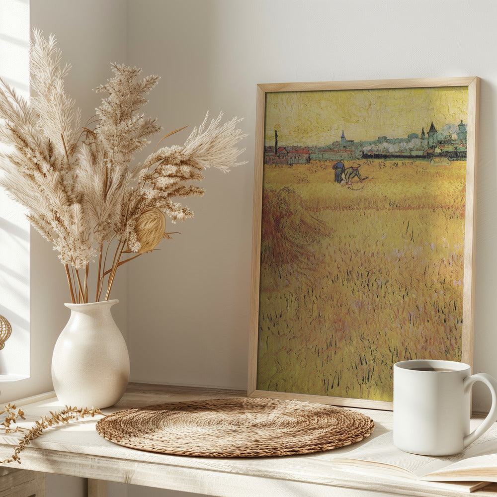 Wheat Field With View of Arles (1888) Poster