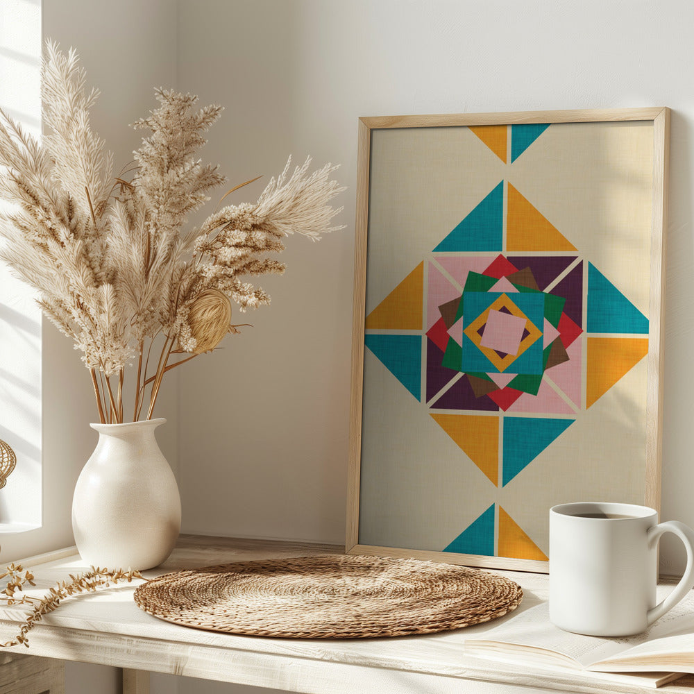 Wind Rose Beige Poster