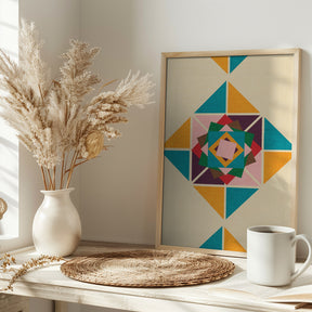 Wind Rose Beige Poster