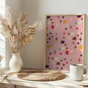 Atomic Pattern Pink Purple Poster