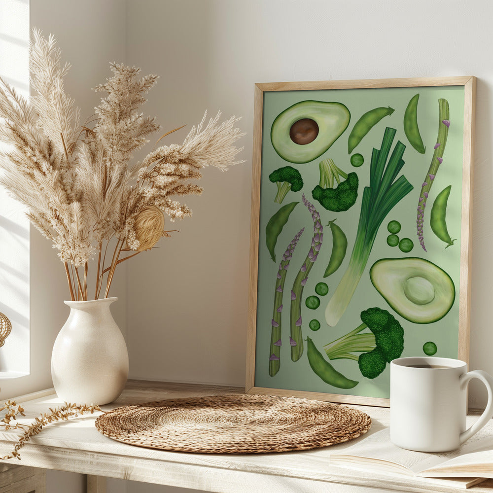 Green vegetables Poster