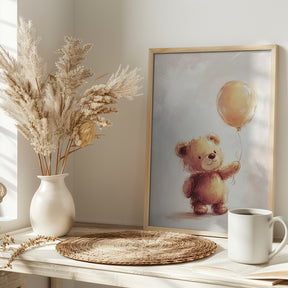 Teddy Bear and Balloon Poster