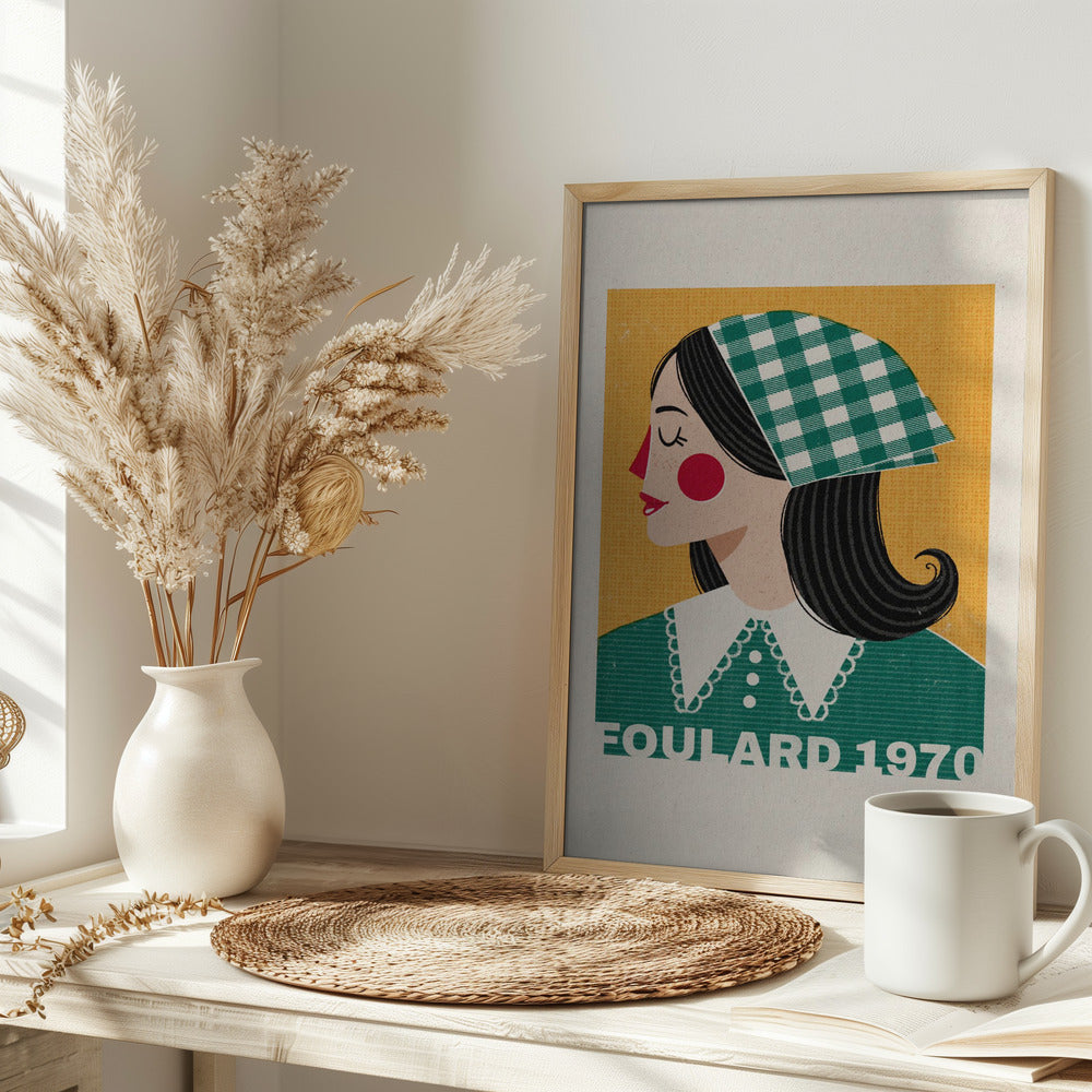 Foulard French Fashion Portrait Poster