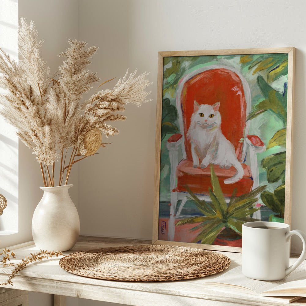 Indoor Jungle Cat Painting Poster