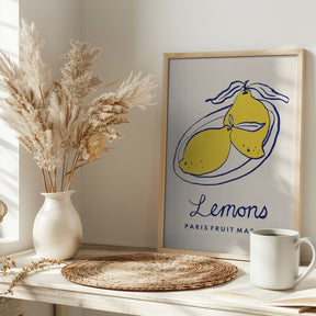 Food Art - Lemons Paris Fruit Market Poster