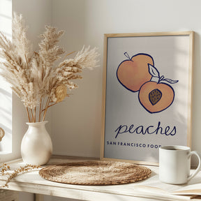 Food Art - Peaches San Francisco Food Market Poster