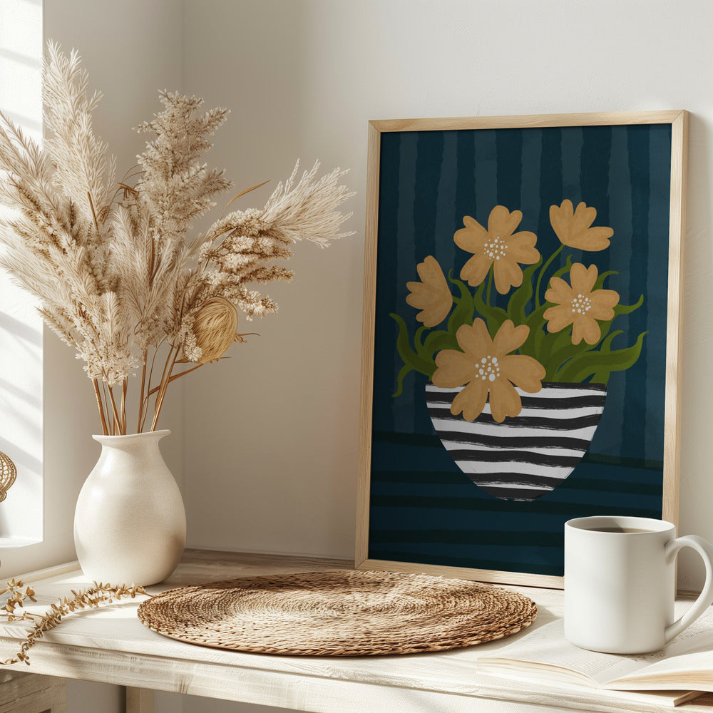 Striped Vase Poster