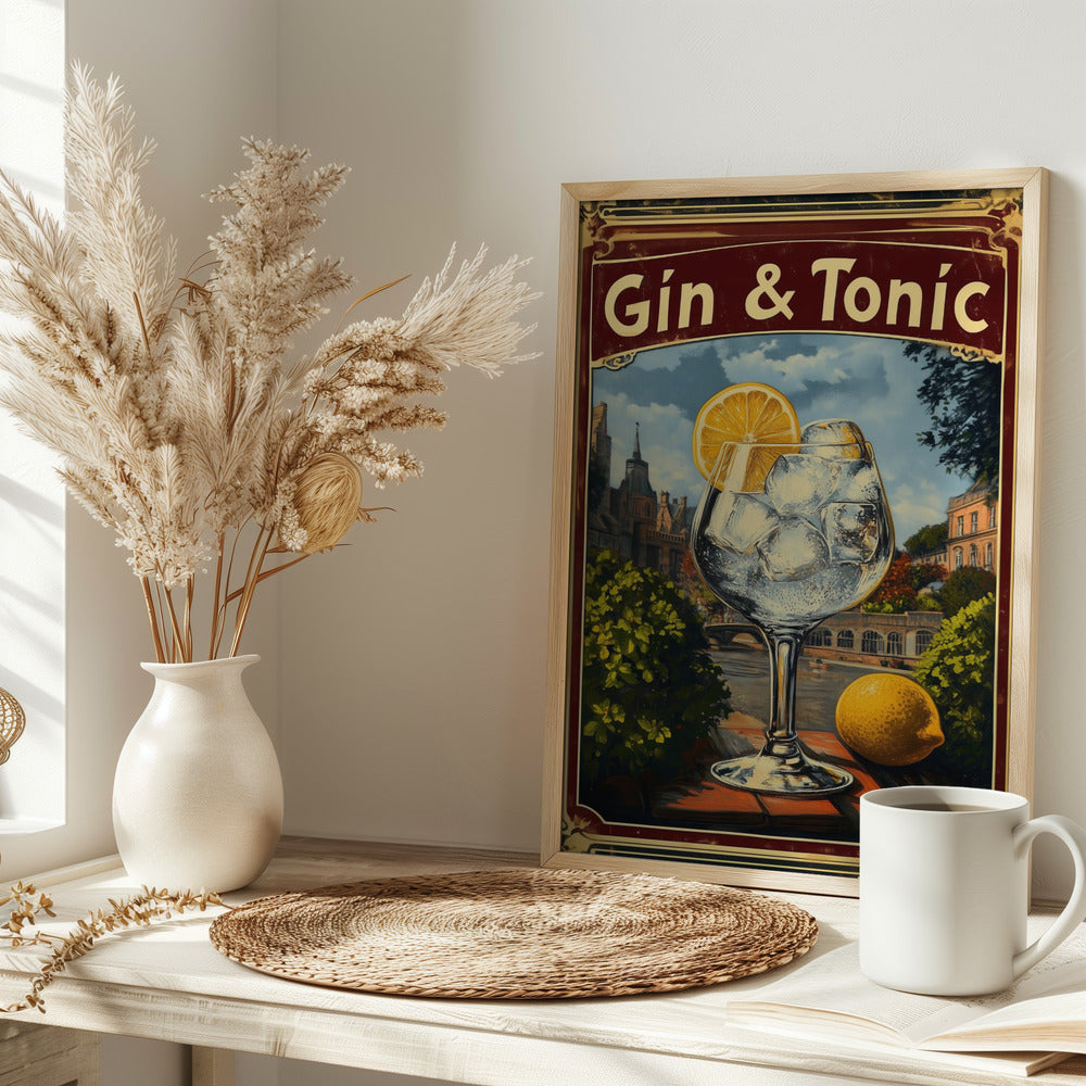 Gin &amp; Tonic Vintage Poster