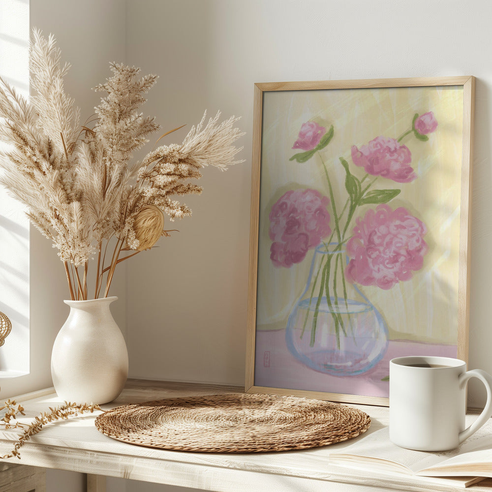 A Vase of Peonies Poster