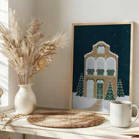 Starry gingerbread home Poster