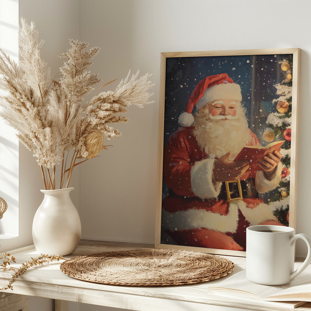 Santa Reading I Poster