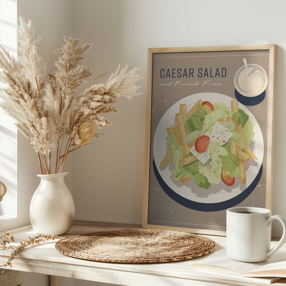 Caesar Salad and French Fries Poster