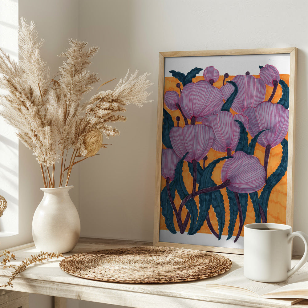 Purple Tulips Poster