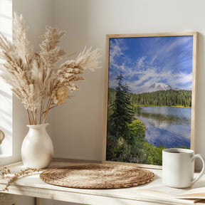 Impressive Mount Rainier and Reflection Lake Poster