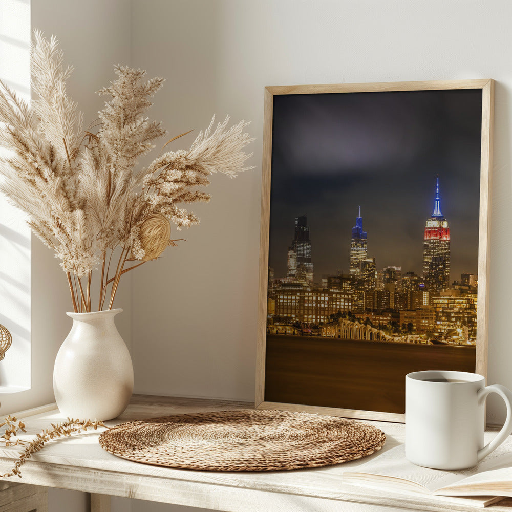 Magnificent midtown Manhattan skyline with Little Island Poster