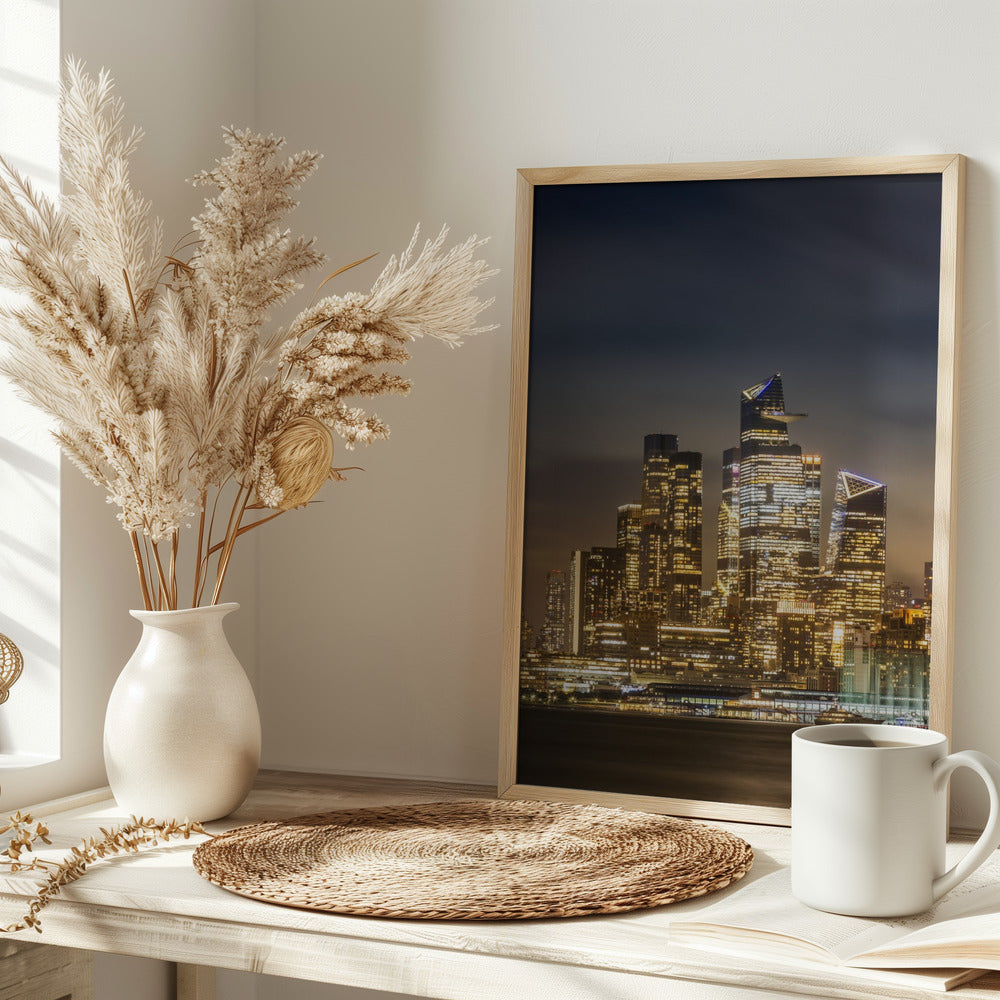 Magnificent NYC skyline with Hudson Yards in the evening Poster