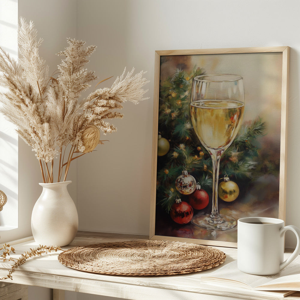 Christmas White Wine Poster