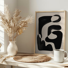 Abstract Beige Black Poster