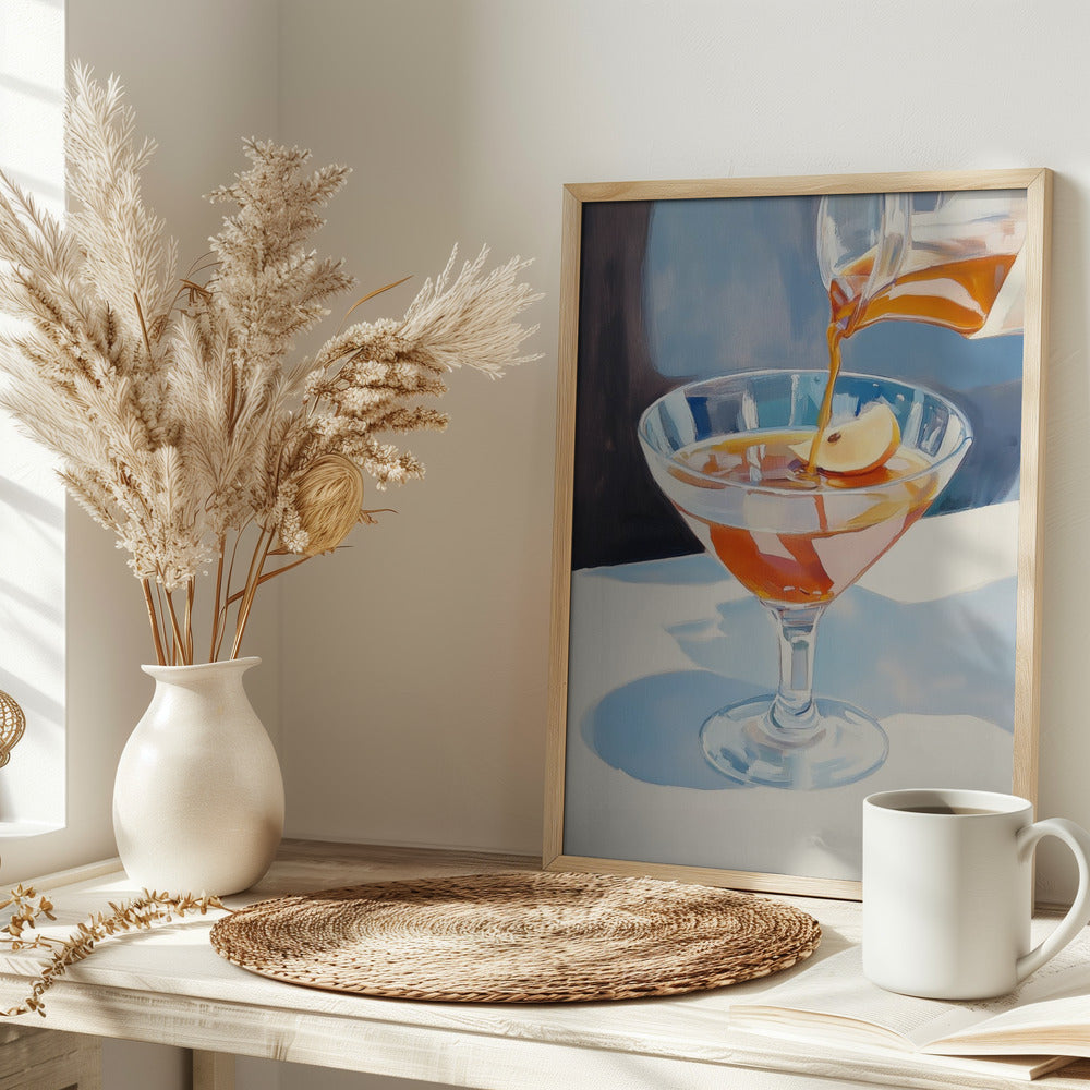 Pouring Lemon Tea into a Glass Poster