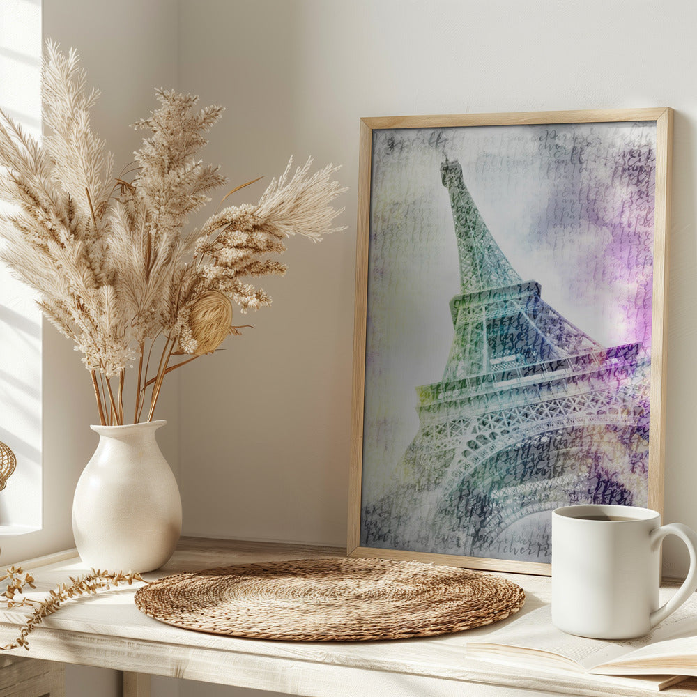 PARIS Watercolor Eiffel Tower Poster