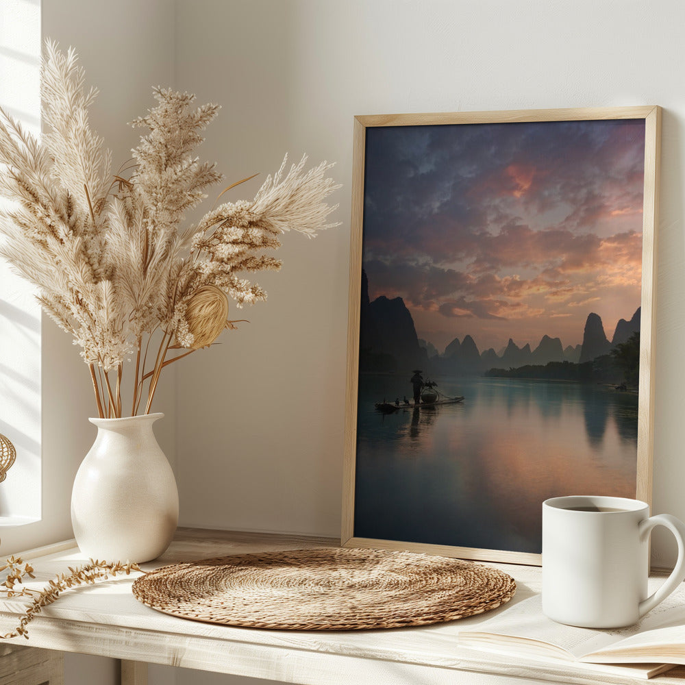 Li River Sunrise Poster