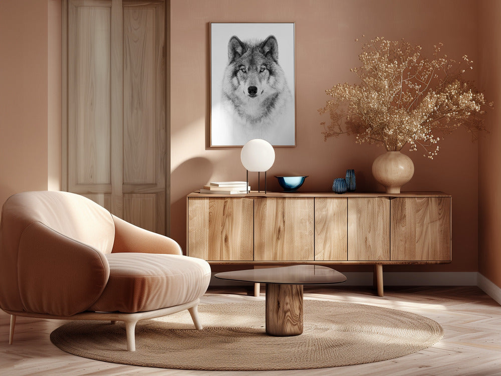 Portrait of a Timber Wolf Poster