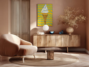 Ice Cream Yellow Zigzag Poster