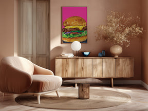 Burger Pink Poster