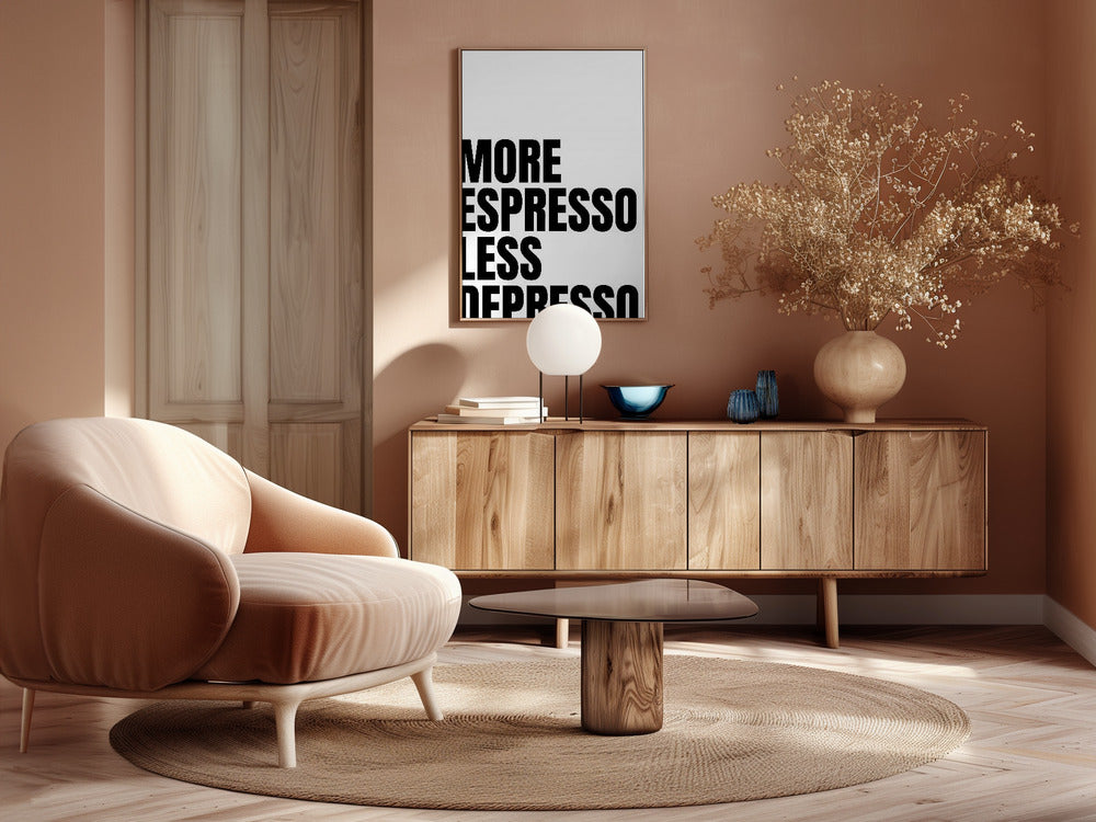 More Espresso Less Depresso - White Poster