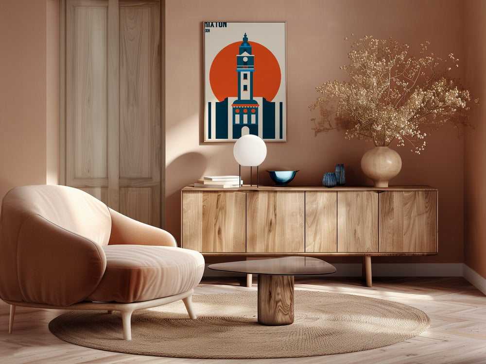 Brixton Tower Retro Travel Print Poster