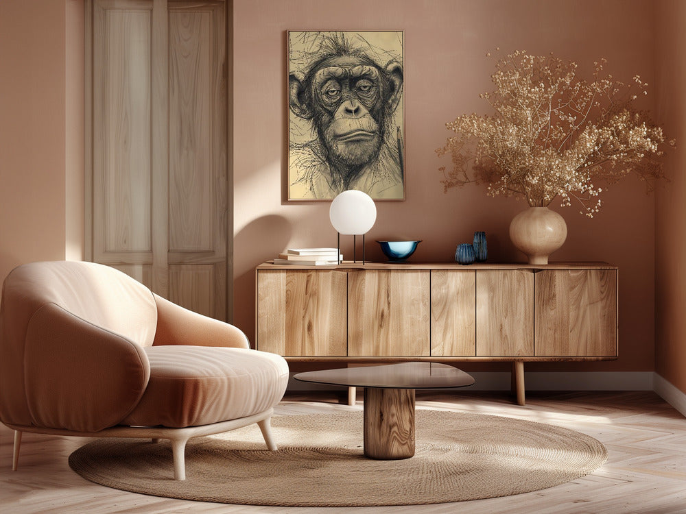 Monkey drawing Poster