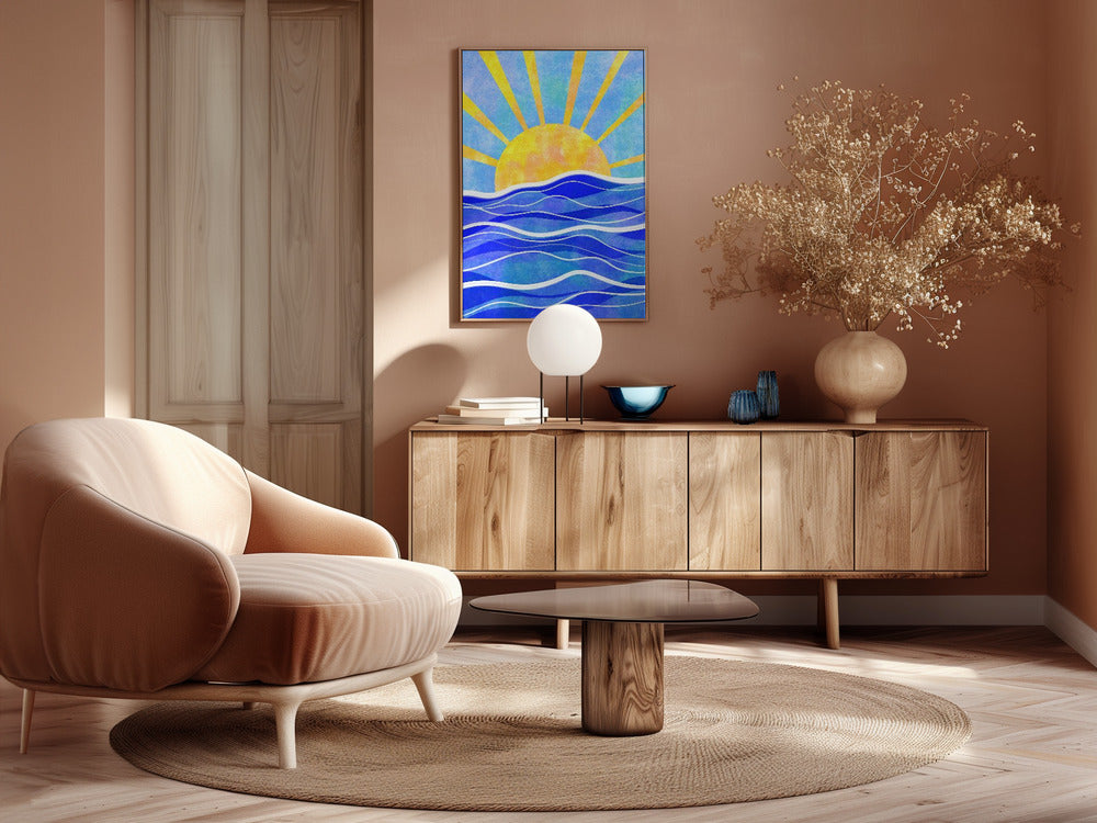 Sea Sunset Blue Poster