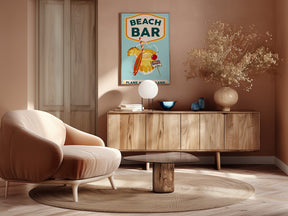 Beach Bar Summer Tropical Cocktail Bar Art Poster