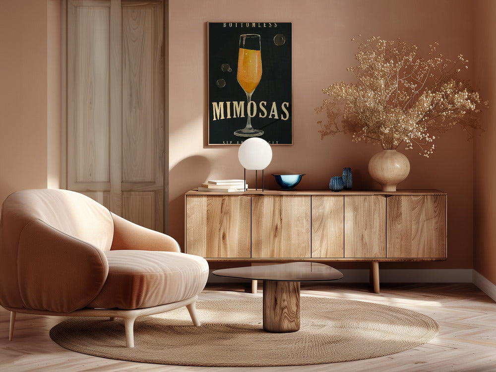 Bottomless Mimosas Art Deco Cocktail Bar Art Poster