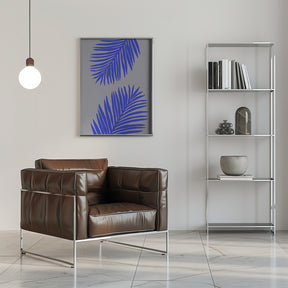 PALM LEAF 02 SOFT GRAY Poster