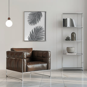 Palm Leaf Gray 01 Poster