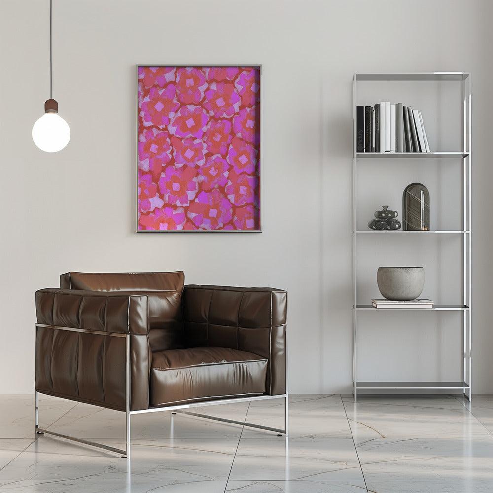 Cute Pink Blossom Pattern Poster