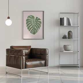 Monstera Leaf Blush Poster