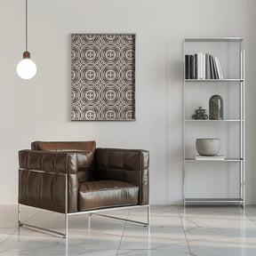 Beige and Black Tile Pattern Poster