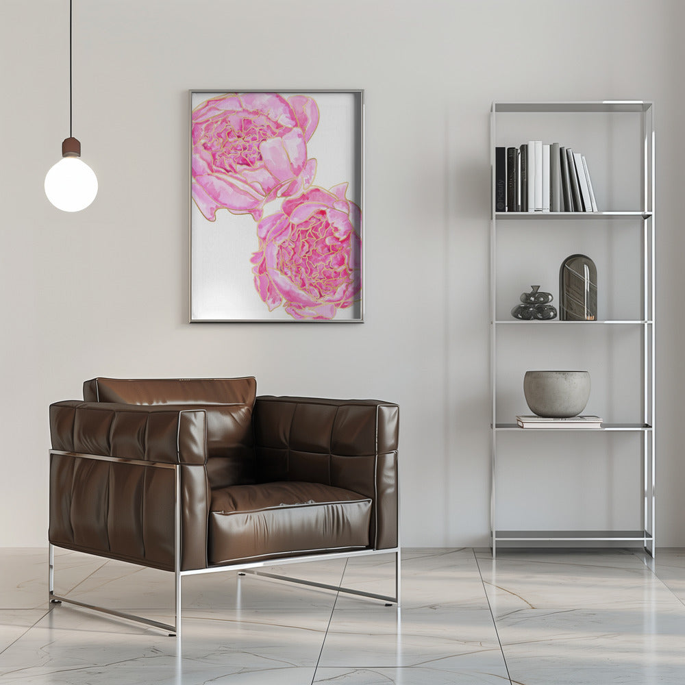 Sally's peonies Poster